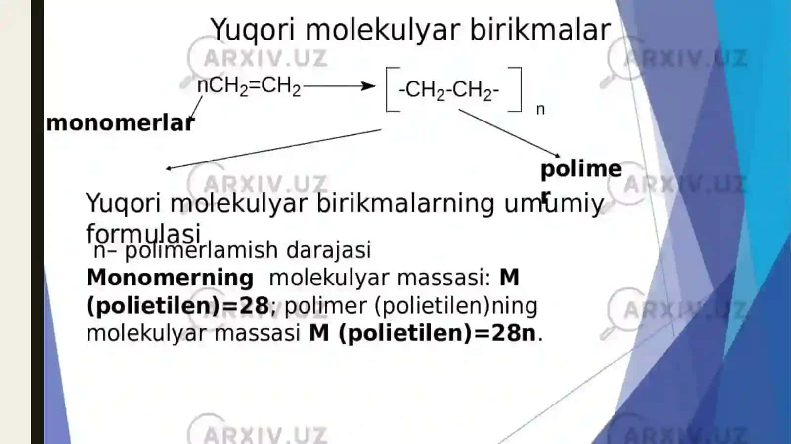 Yuqori molekulyar birikmalar ning eritmalari xossalari 4