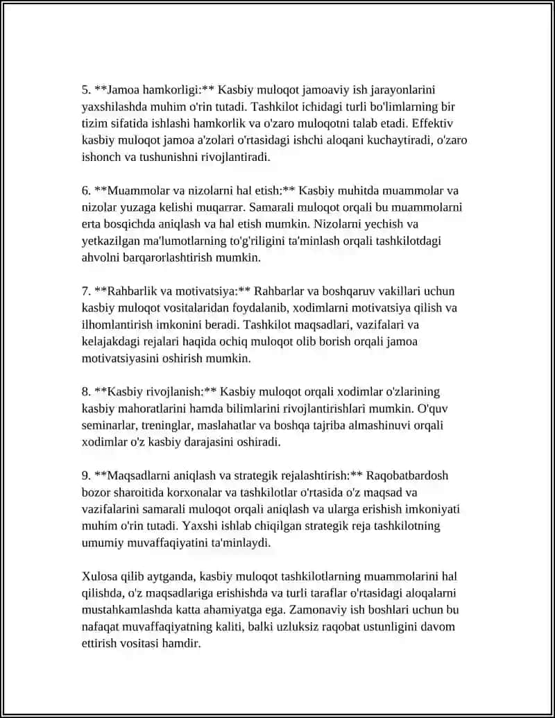 KASBIY MULOQOT USLUBIYATI VA QOIDALAR 4