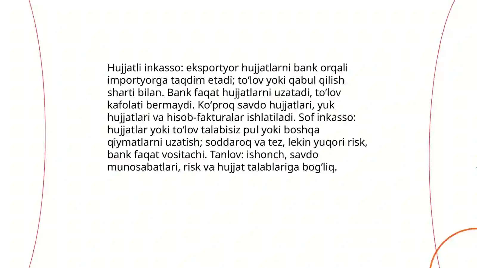 Xalqaro xisob-kitoblarning inkasso shakli 4
