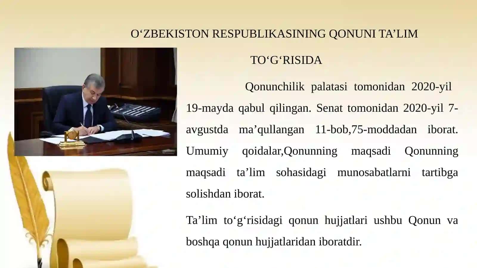 3 -Mavzu:O‘zbekiston Respublikasining “Maktabgacha ta’lim va tarbiya” qonuni 4