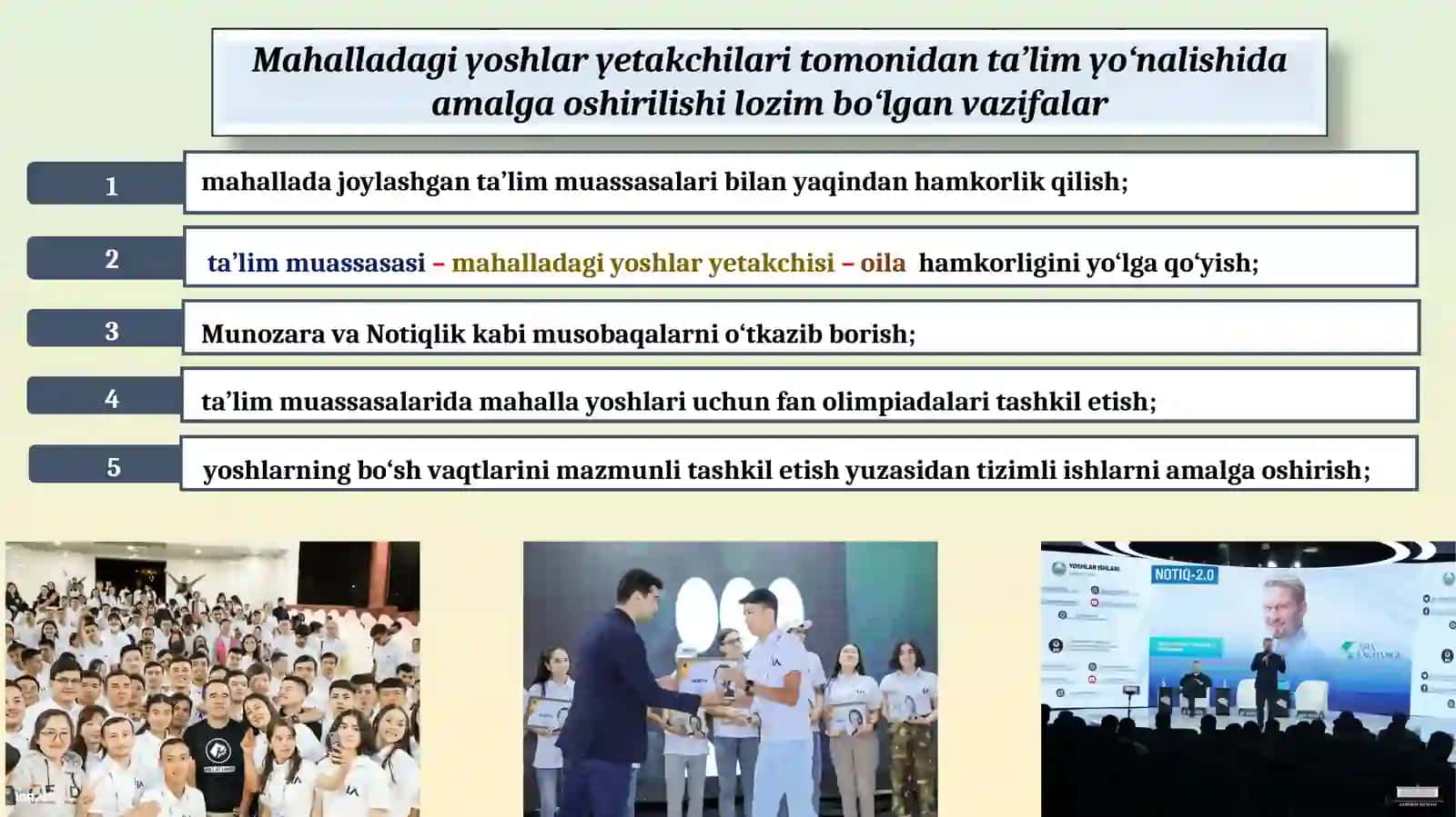Mahallalarda yoshlar bilan ishlash tizimini tubdan takomillashtirish chora-tadbirlari to‘g‘risida 4