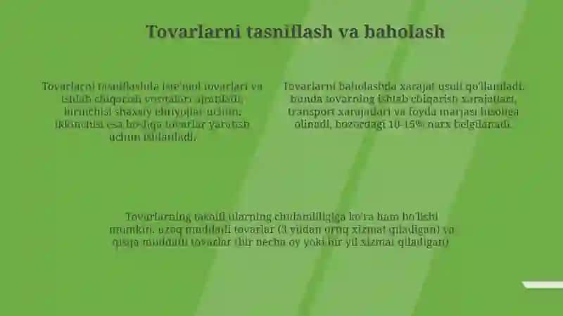 Tovarlarning ta'rifi va xususiyatlari 4