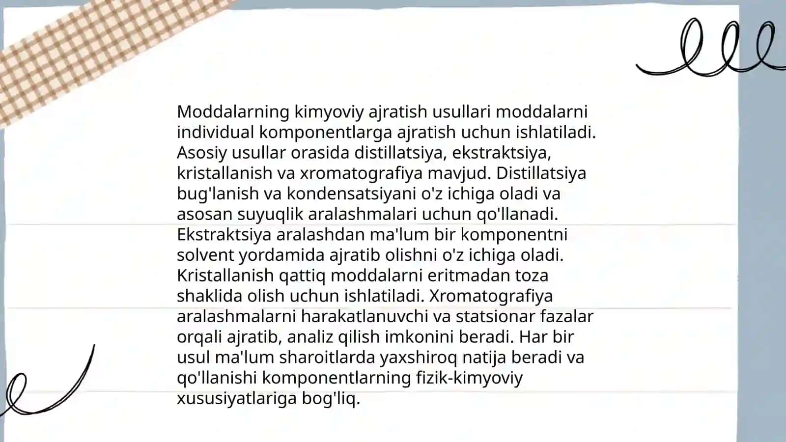 Moddalarni ajratish va konsertlash usullari. Ekstraksiya 4