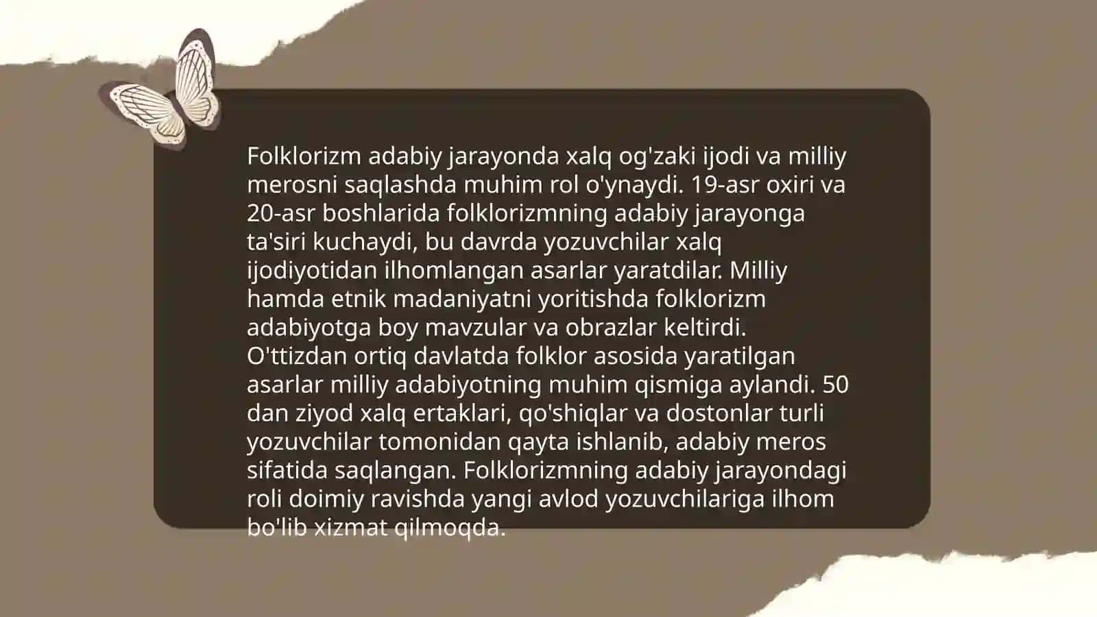 Folklor va badiiy adabiyot munosabatlari 4