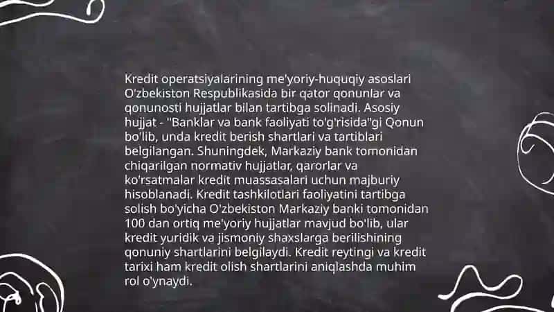 Kredit operatsiyalarini raymiylashtirish va hisobga olish auditi 4