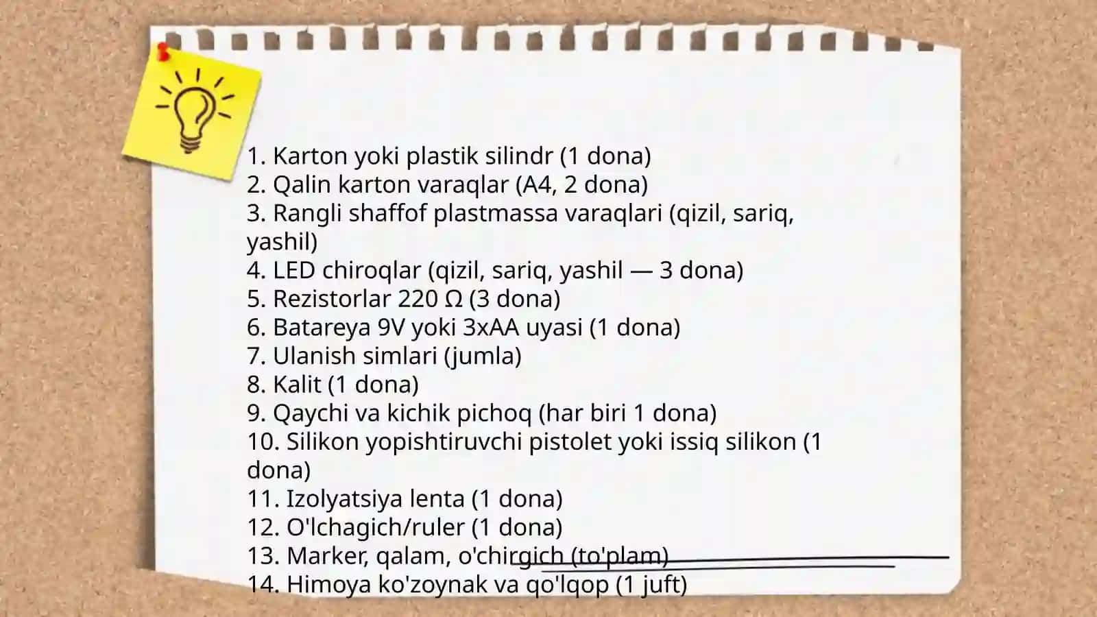 Svetofor yasash mavzusida 6-sinf texnologiya fanidan ochiq dars ishlanma 4