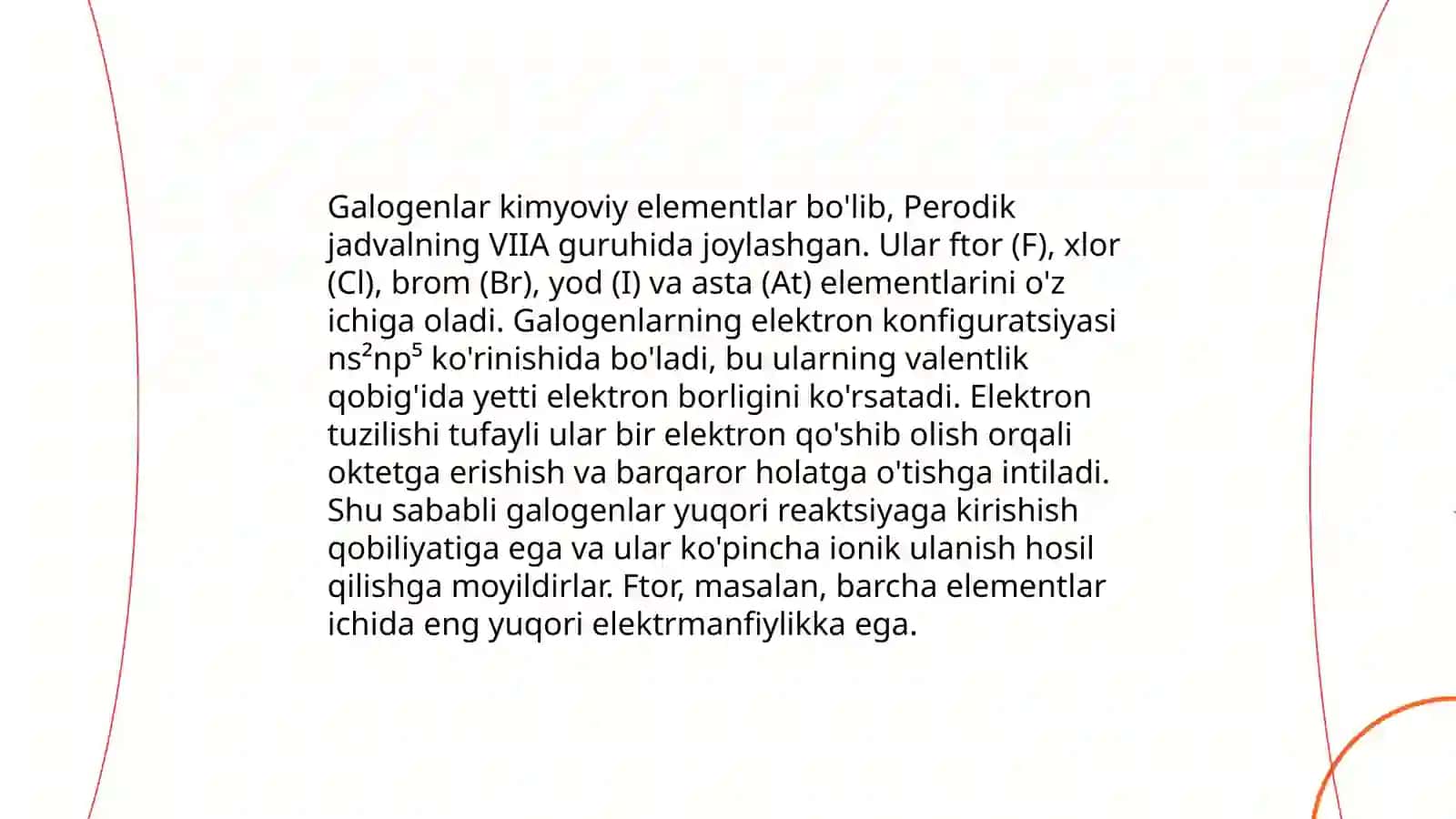 Galogenlar va ularning fizik-kimyoviy xossalari 4