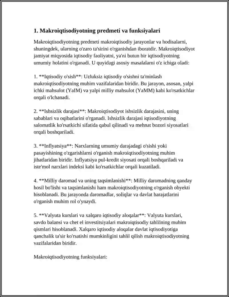 MAKROIQTISODIYOTNING PREDMETI VA USULLAR 4