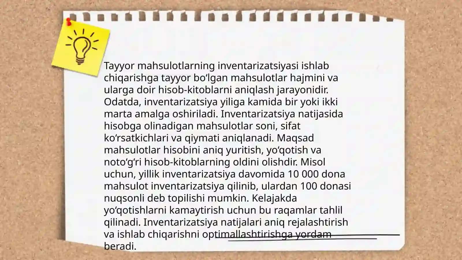 Tayyor mahsulot va uningsotilishini hisobga olish 4