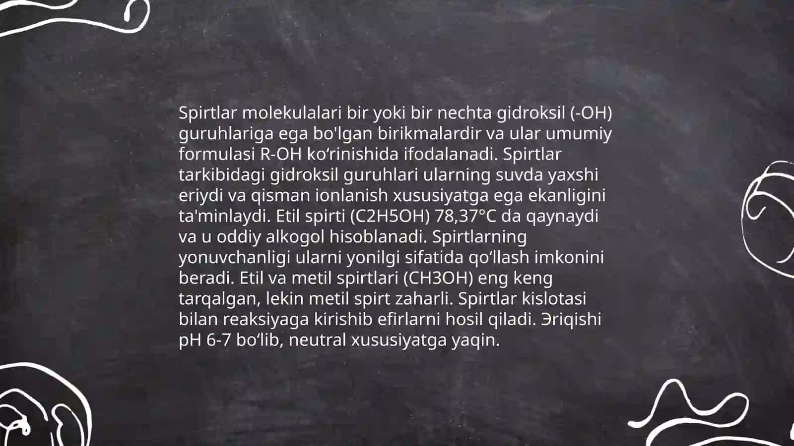 Spirtlar mavzusida tajribalar o’tkazish 4
