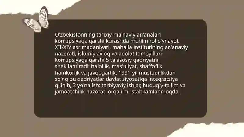 Ma'naviy asoslar tushunchasi va korrupsiyaga qarshi kurashdagi roli 4