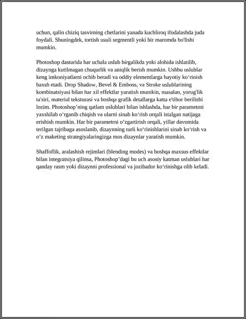 ADOBE PHOTASHOP DASTURIDA MAXSUS EFFEKTLARNI QO'LLASH 4