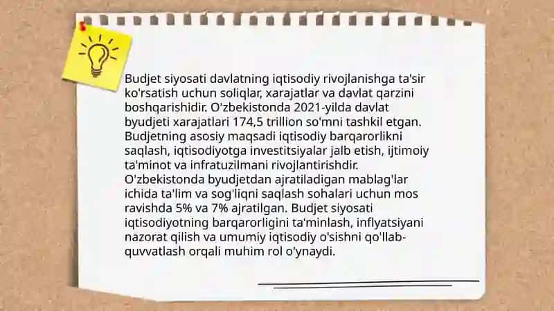 Iqtisodiyotni modernizatsiyalash sharoitida bud siyosat xususiyatlari va vazifalari 4