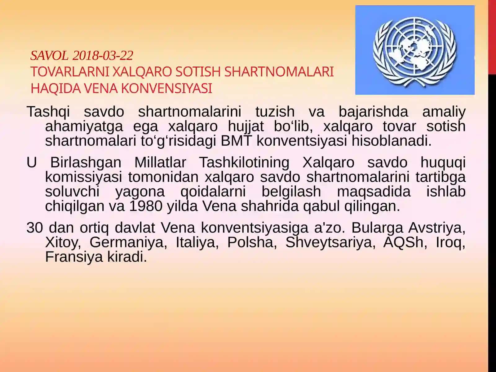 XALQARO SAVDONING RIVOJLANISH TENDENSIYALARI: SHARTNOMALAR 4