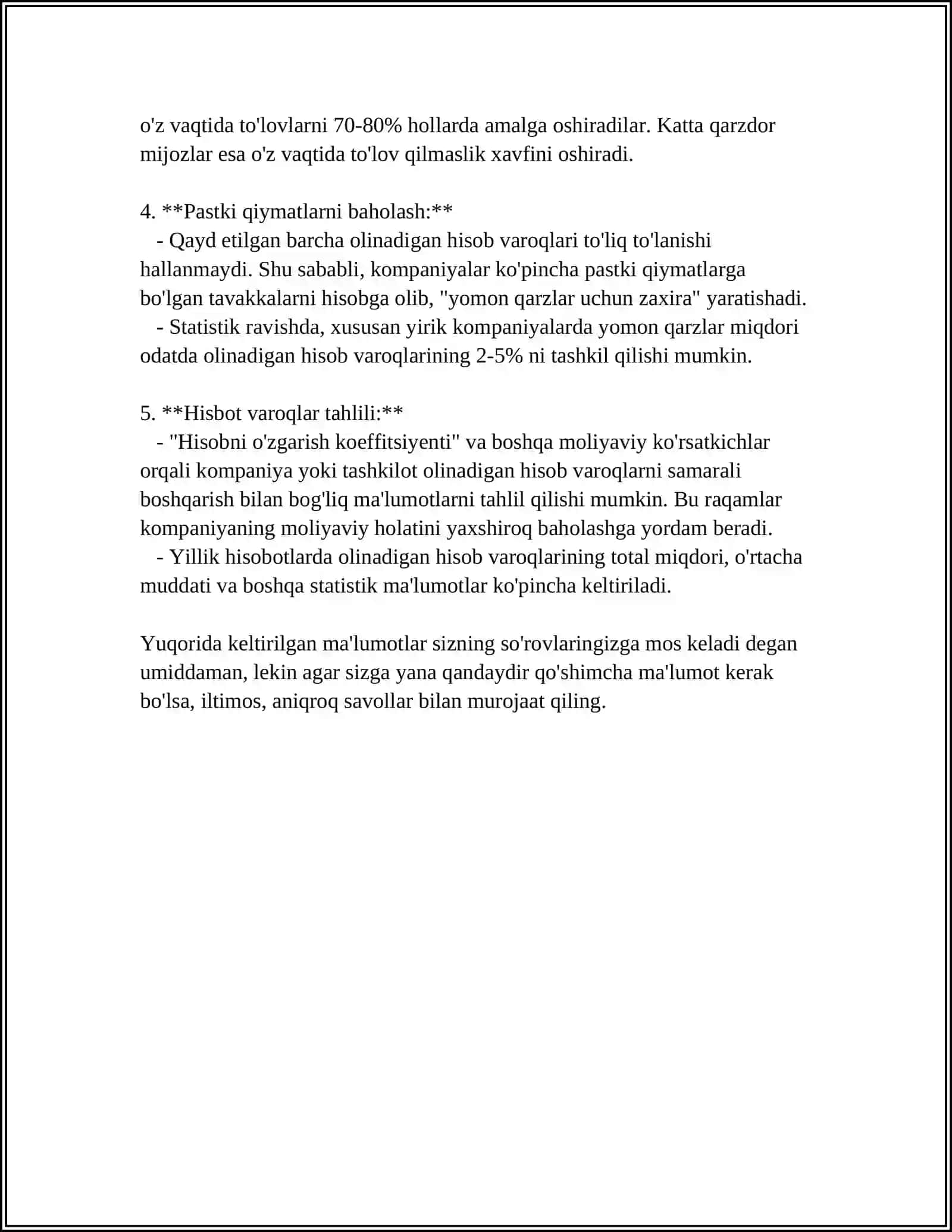 OLINADIGAN HISOB VAROQLARNI HISOBGA OLISH 4