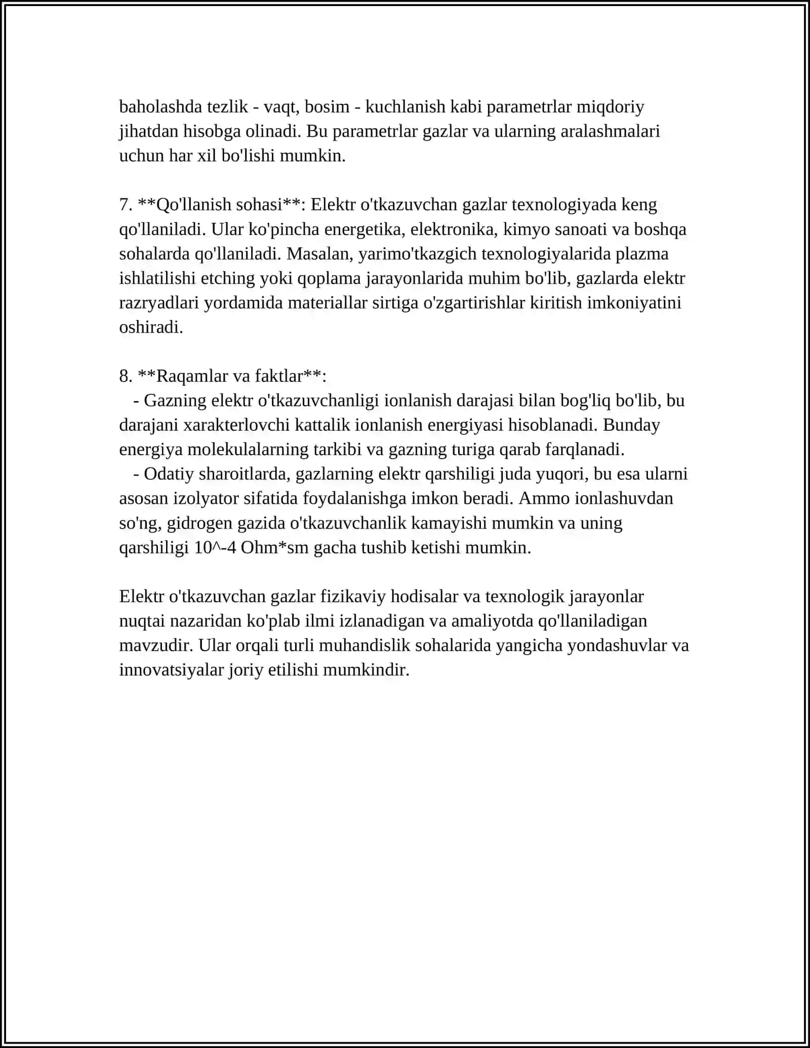 GAZLARDA ELEKTR TOKI. GAZ RAZRYADLARI 4