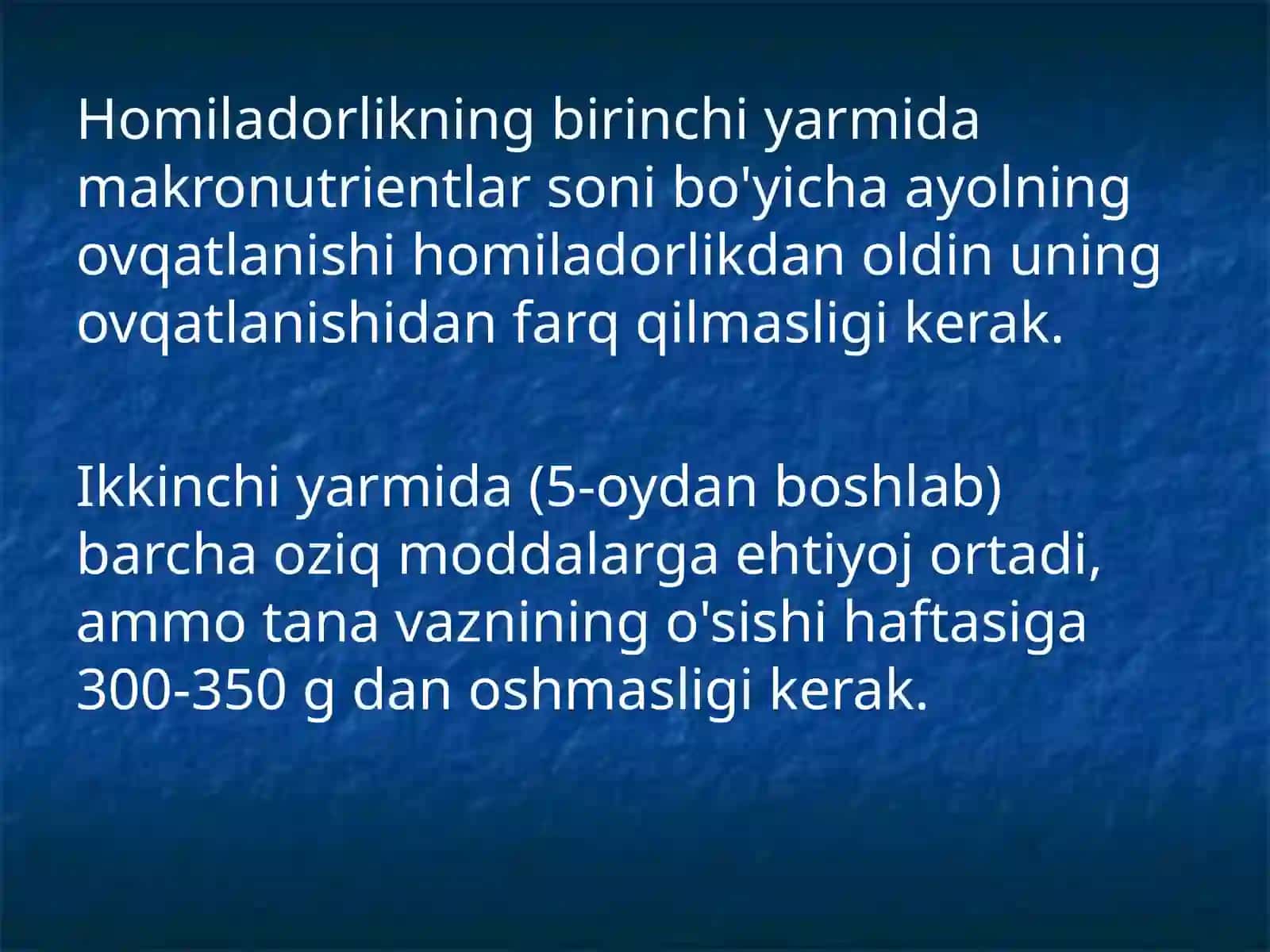 Homilador va emizikli ayollarning ovqatlanish xususiyatlari 4