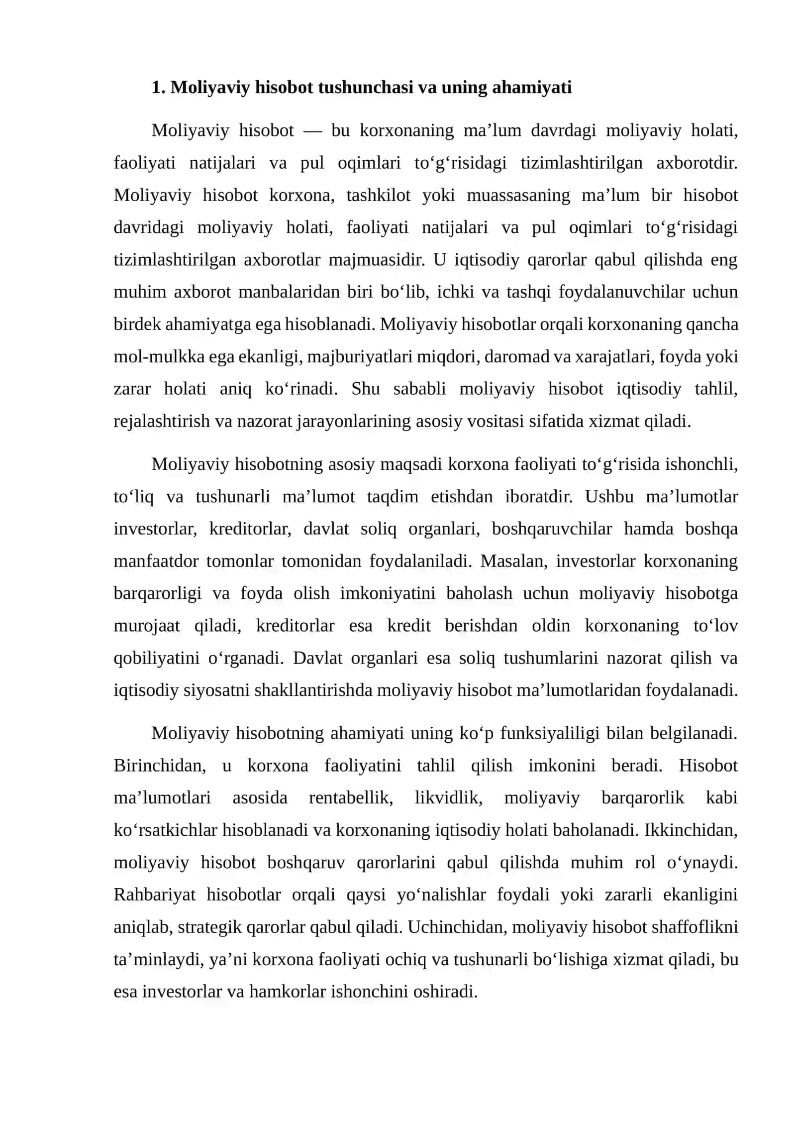 MOLIYAVIY HISOBOTNI TARTIBGA SOLUVCHI NORMATIV-HUQUQIY HUJJATLAR 4