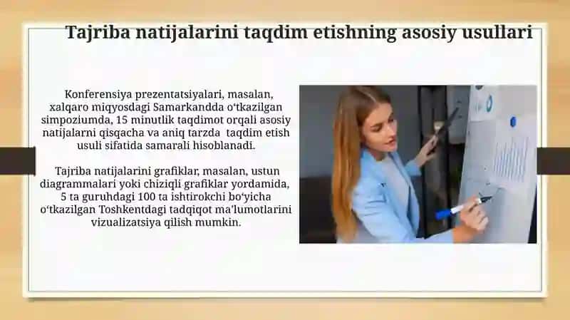 Tajriba Tadqiqot Natijalarini Taqdim Etish Usullari 4