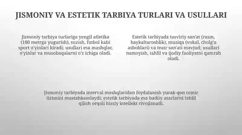 Jismoniy va estetik tarbiya 4