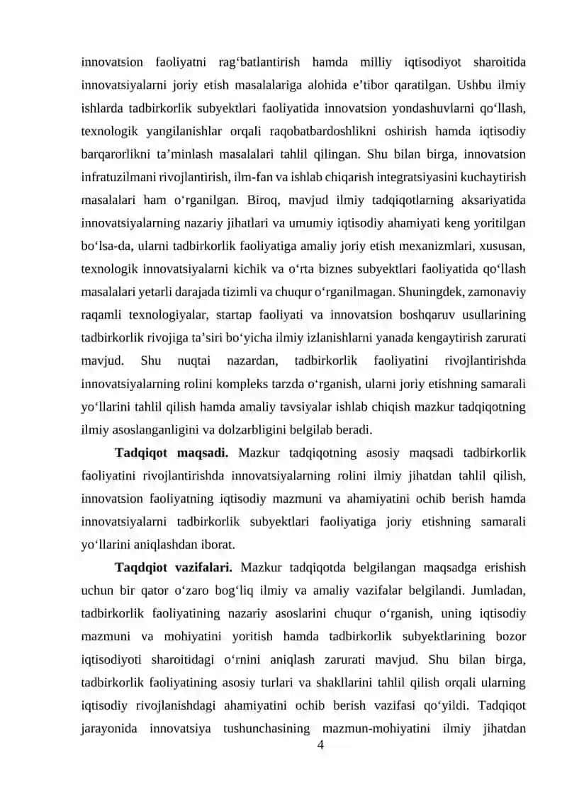 Tadbirkorlik faoliyatini rivojlantirishda innovatsiyalar roli 4
