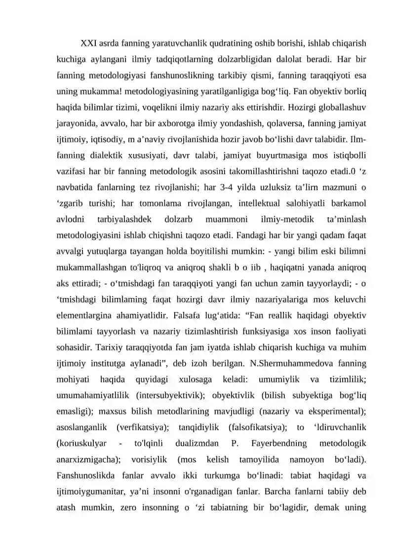 PEDAGOGIKA KOLLEJLARIDA O'ZKAZILADIGAN DARSLARGA QO'YILADIGAN TALABLAR 4