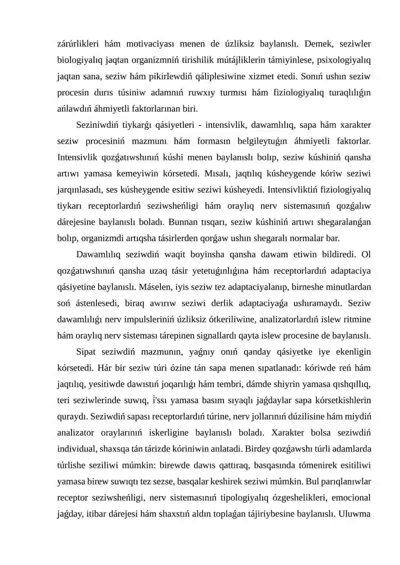 Seziwler haqqında uliwma túsinik 4