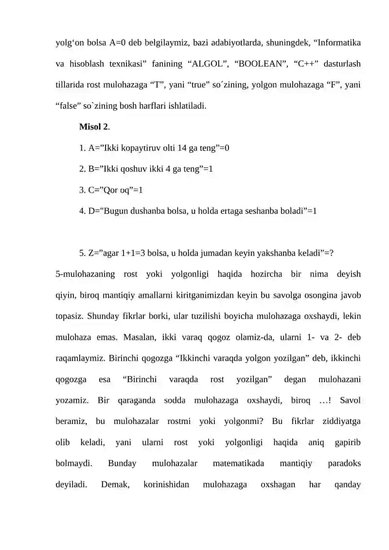 Matematik Mantiq Malumotlar Bazasi 4