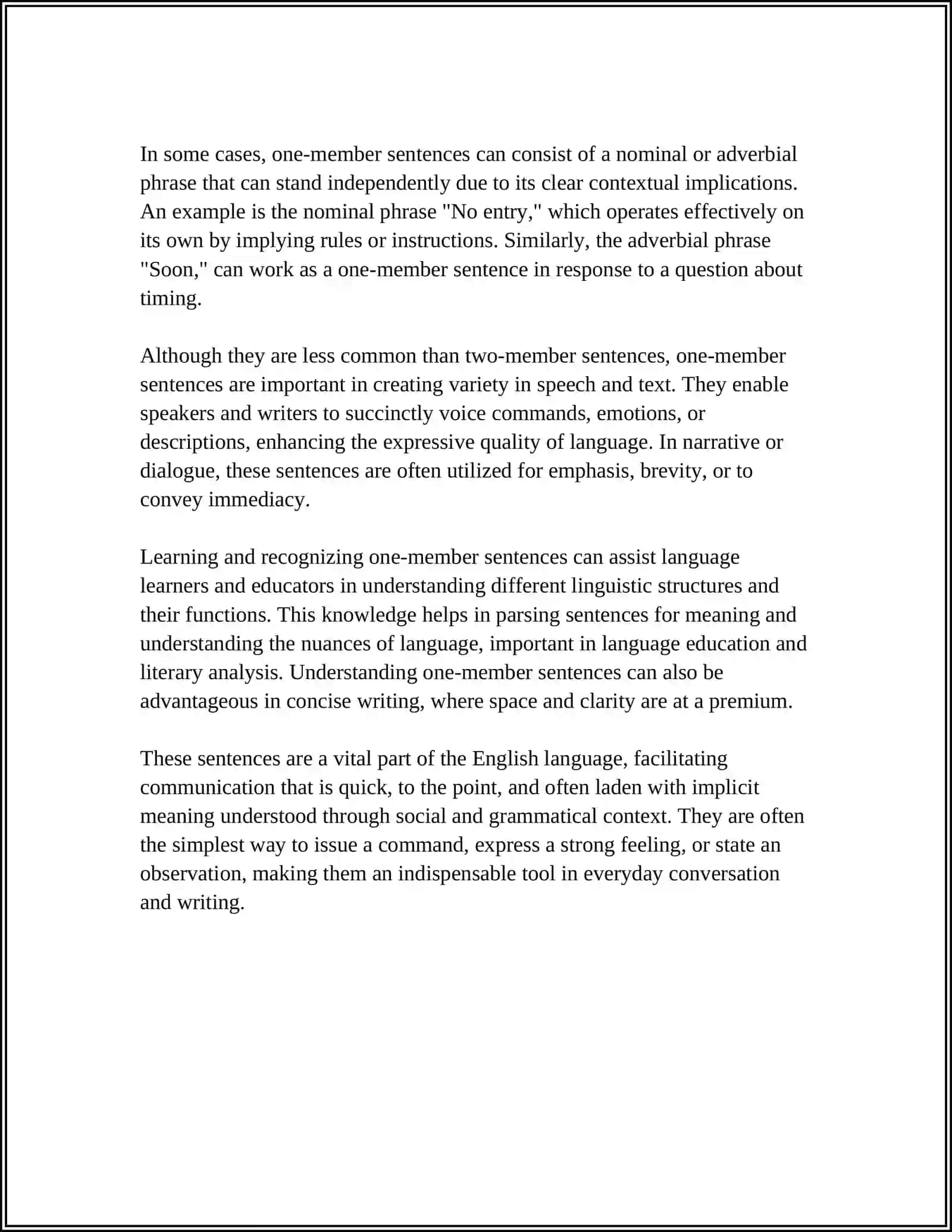 Theme: TYPOLOGY OF ONE MEMBER AND TWO MEMBER SENTENCES IN THE ENGLISH AND NATIVE LANGUAGES 4