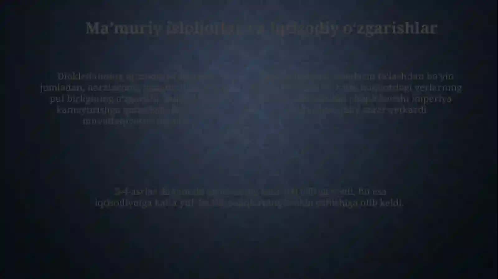Eramizning III. IV asrlarda soʻnggi Rim imperiyasi Dominat davri 4