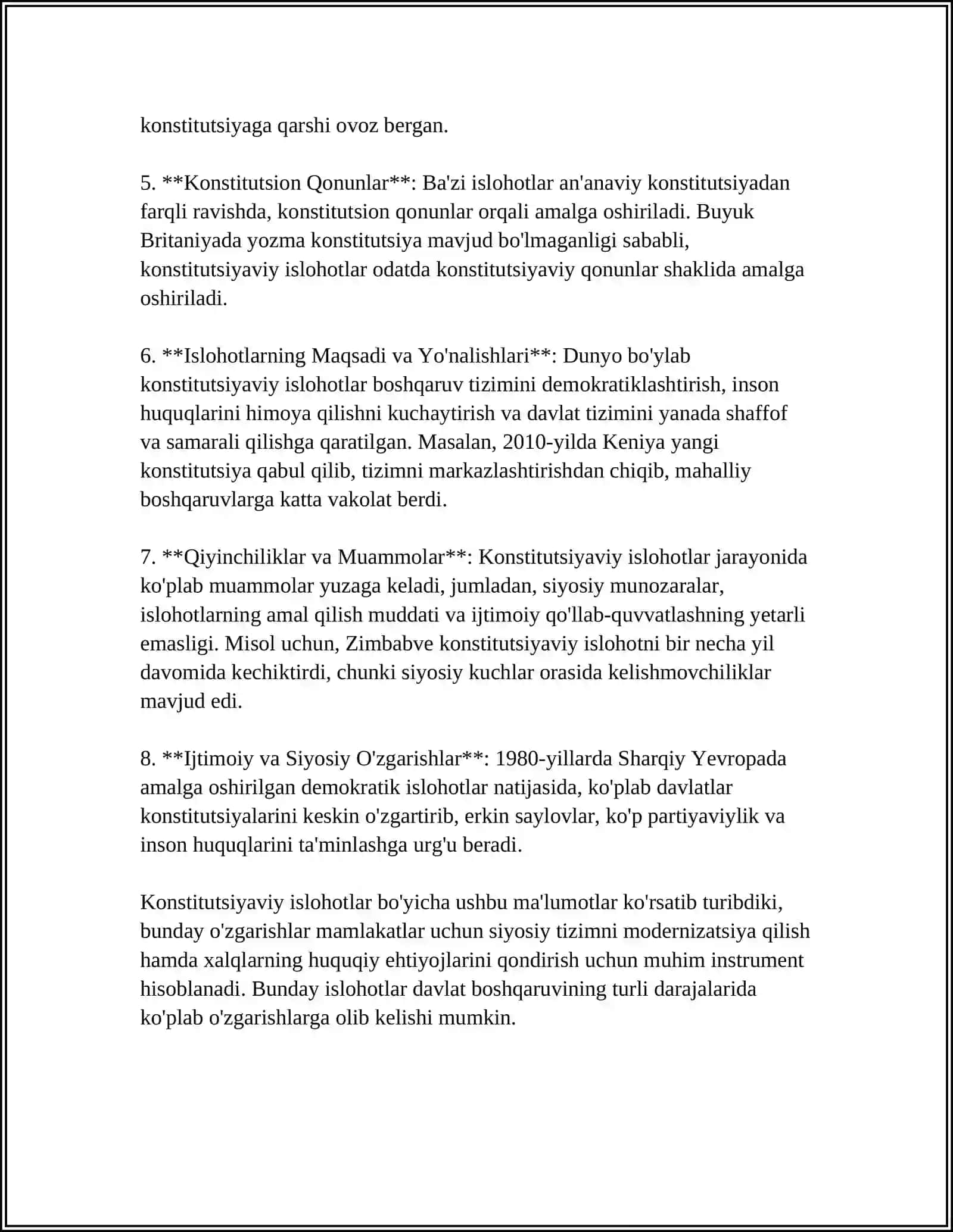 MUSTAQILLIK YILLARIDA DAVLAT BOSHQARUVI TIZIMIDA AMALGA OSHIRILGAN ISLOHATLAR 4