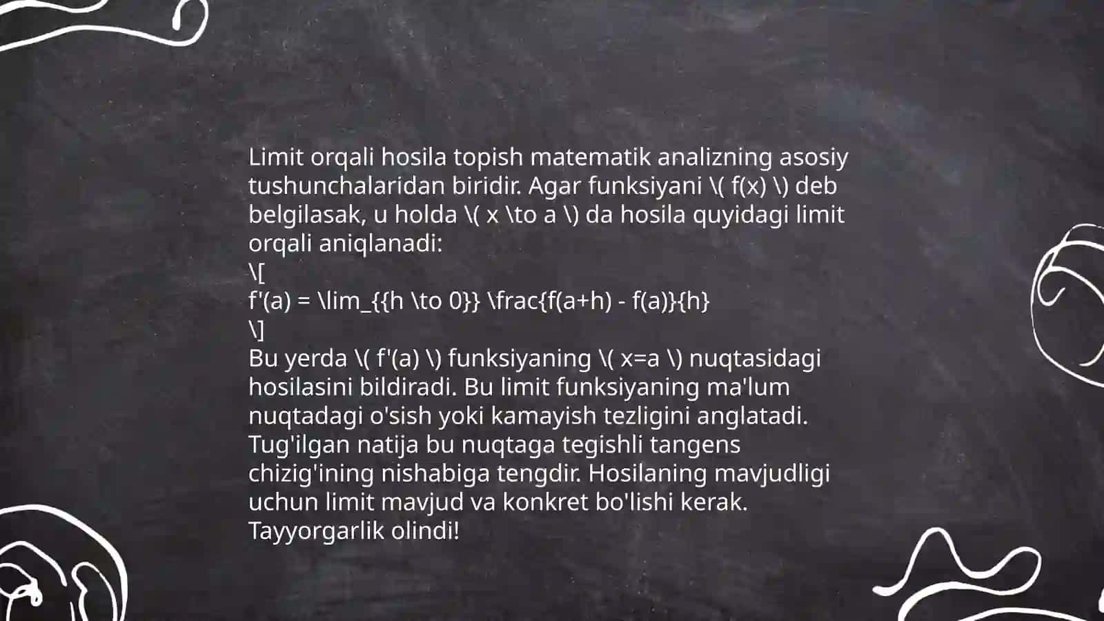 Funksiya hosilasi va differensiali 4