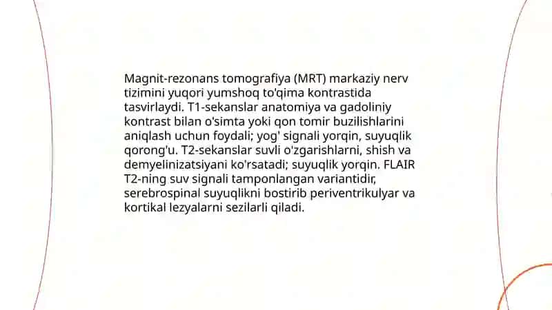 Kompyuter tomografiya (KT) markaziy nerv tizimini tekshirish 4