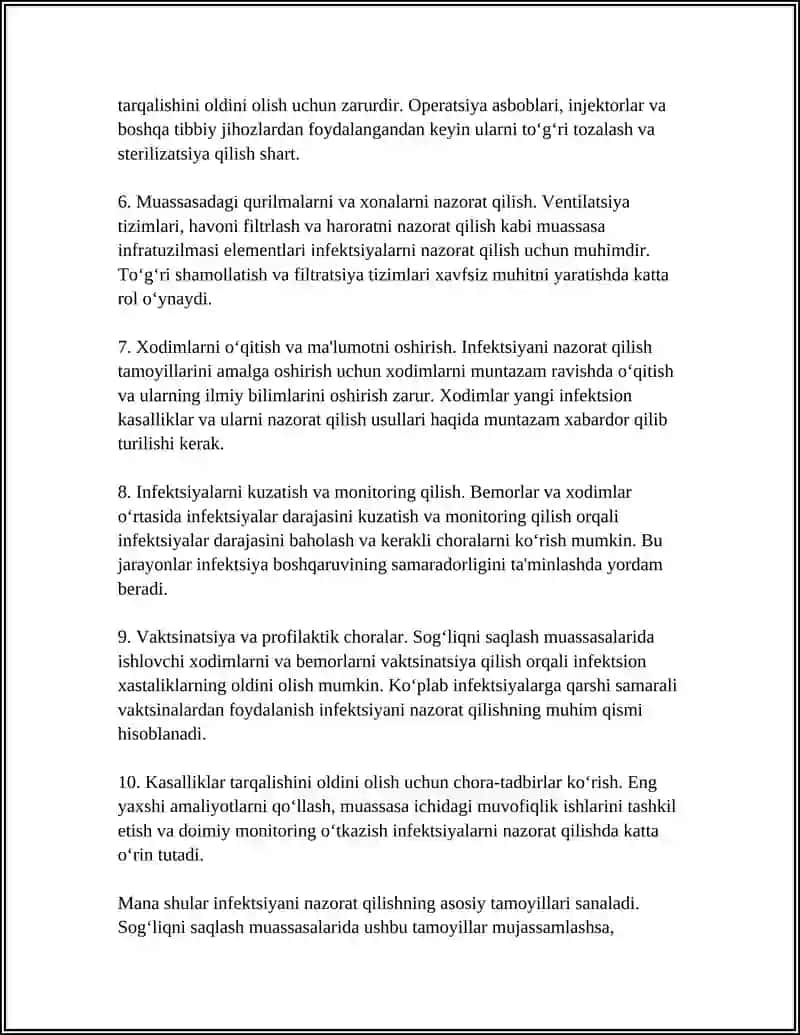 INFEKSIYA NAZORATI VA INFEKSION XAVFSIZLIK 4
