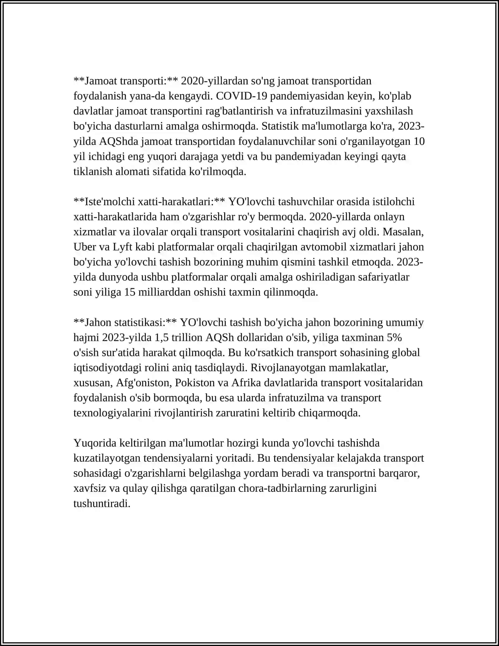 YO'LOVCHI TASHISH HAJMI VA DINAMIKASINI TAHLILI 4