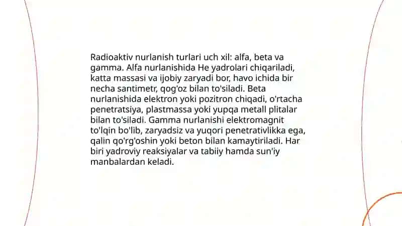Radioaktivlik. Tabiiy va sun'iy radioaktivlik 4