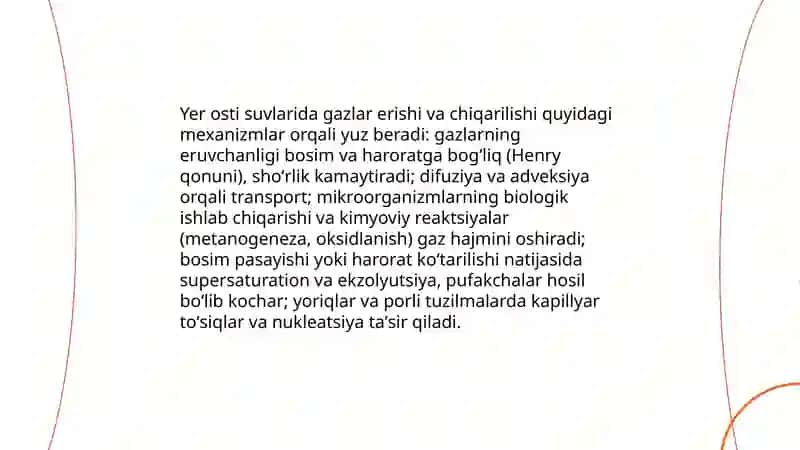 Yer osti suvlaridagi gazlar tarkibi 4