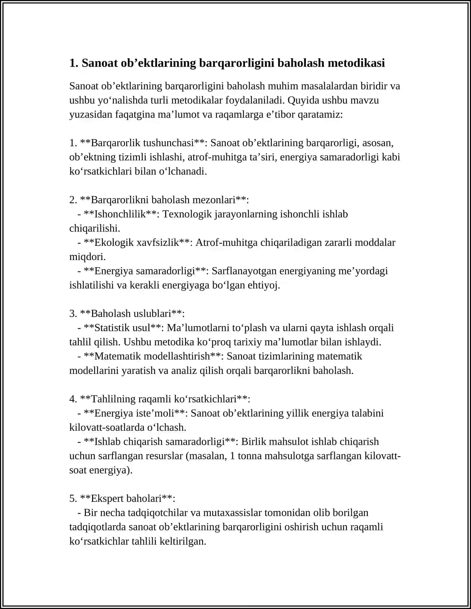 SANOAT OB’EKTLARINING BARQARORLIGINI O’RGANISH BO’YICHA ISHLARNI TASHKIL QILISH VA USULLARI 4