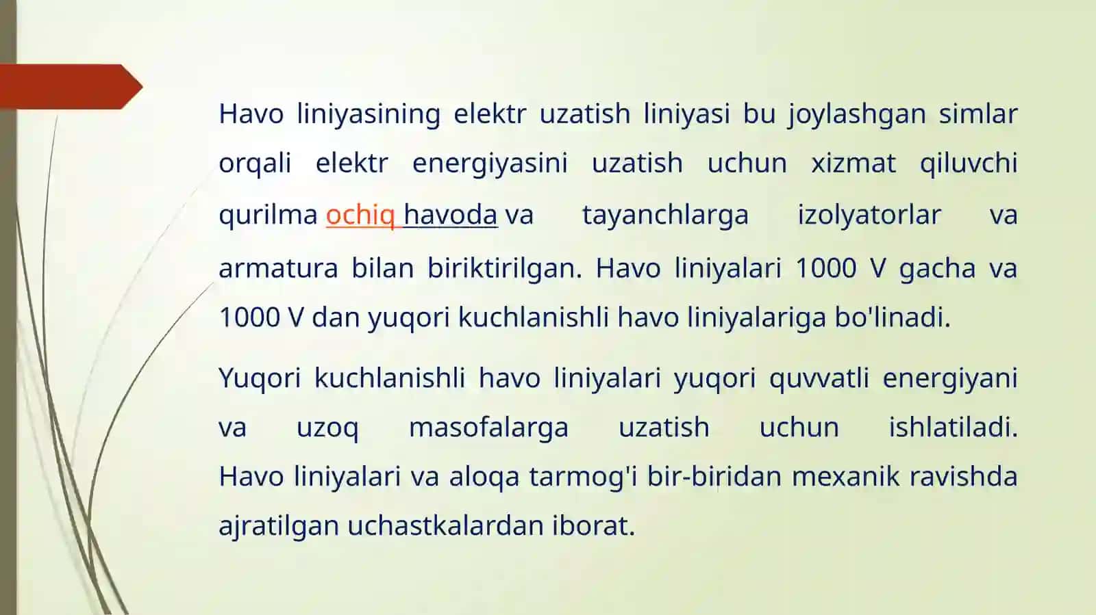YUQORI KUCHLANISHLI HAVO VA KABEL KUCHLANISHIDAGI ISROFLARNI TAQQOSLASH 4