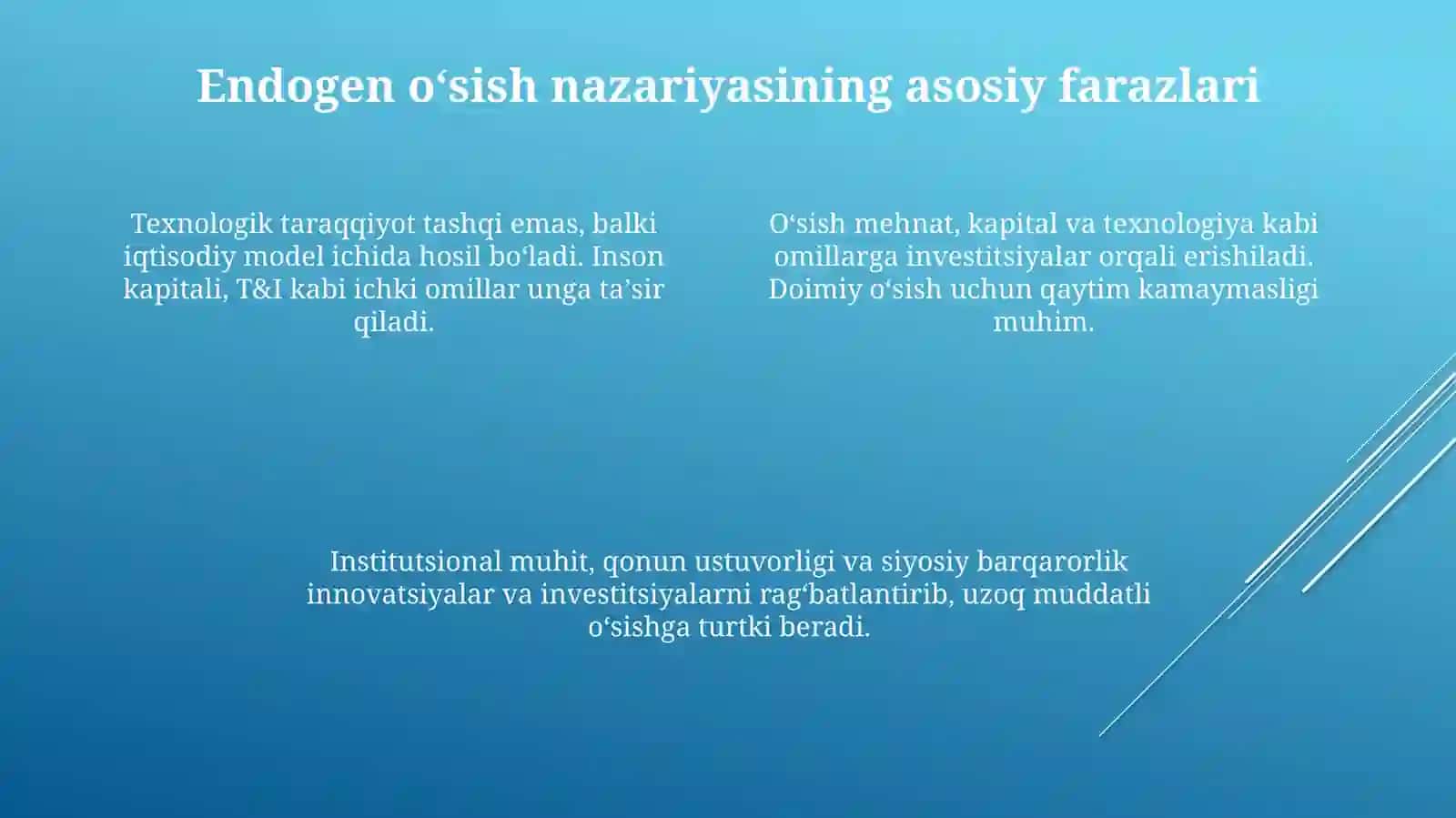 Iqtisodiyoʻsishmodellari: Endogenoʻsishnazariyasi 4