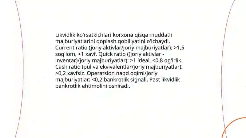 Iqtisodiy nochorlik (bankrotlik) xavf-xatarlarni aniqlashda moliyaviy holat tahlili 4