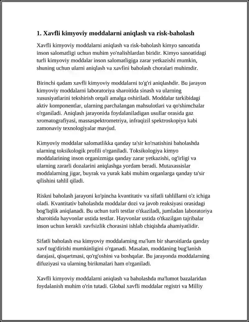 KIMYO SANOATIDA INSON SALOMATLIGIGA QARSHI CHORA-TADBIRLAR 4