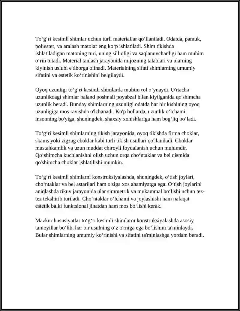 TURLI BICHIMDAGI SHIMLARNI KONSTRUKSIYALASH XUSUSIYATLARI 4