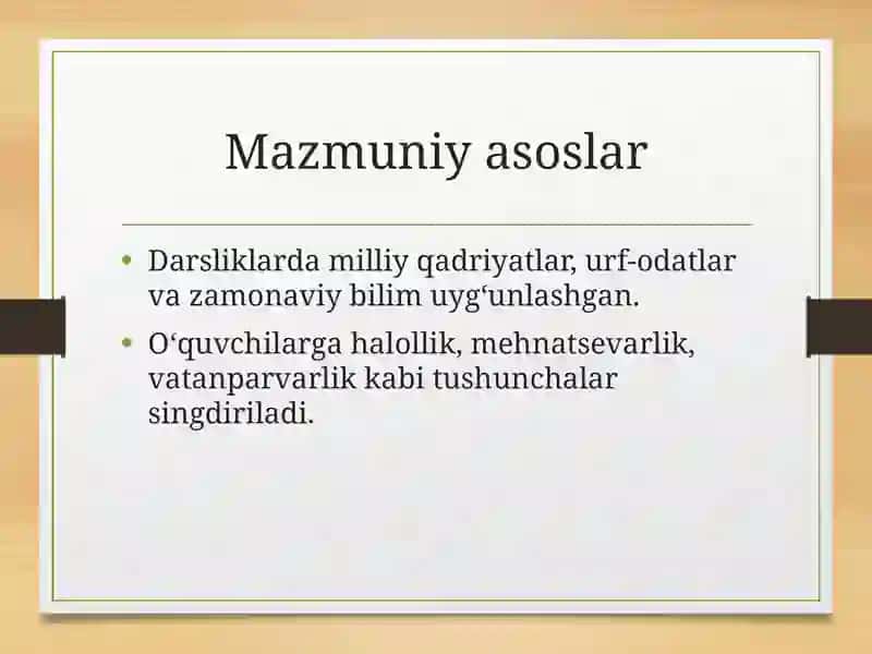 Tarbiya o‘qitish darsliklari mazmun-mohiyati 4