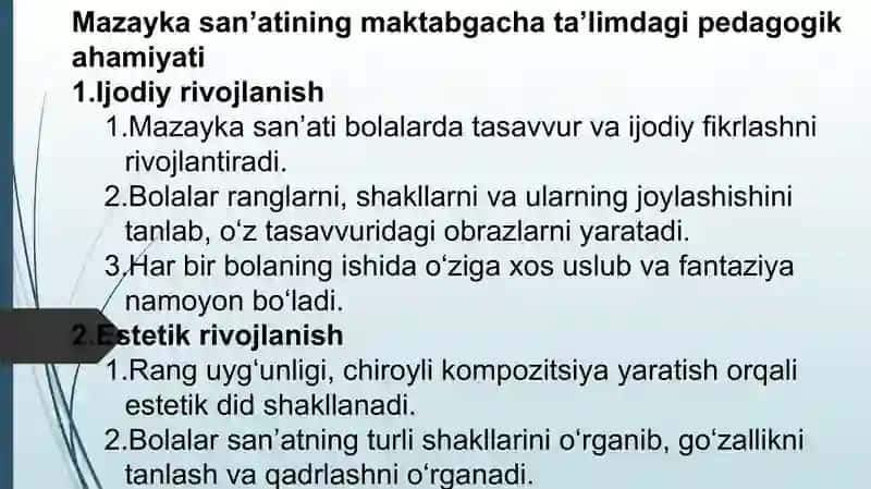 Maktabgacha talim tashkilotida mazayka san'atining ahamiyati 4
