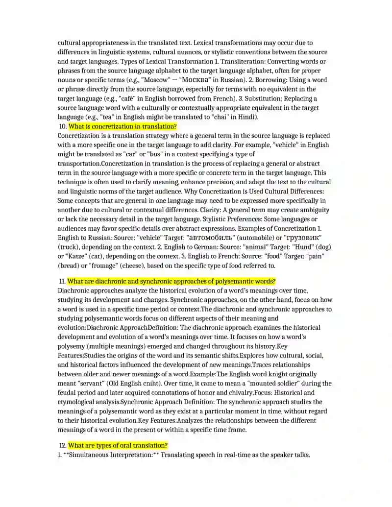 Glossing technique in translation 4