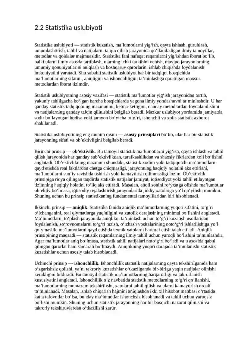 Statistika fani predmeti, uslubiyoti va metodlari 4