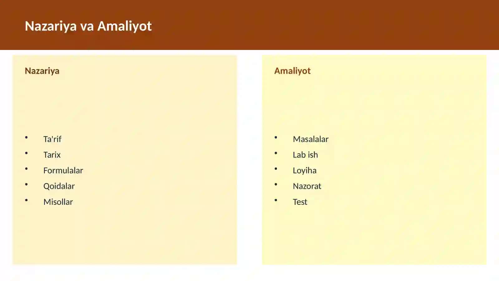 O'qituvchilar va talabalar uchun dars ishlanma 4
