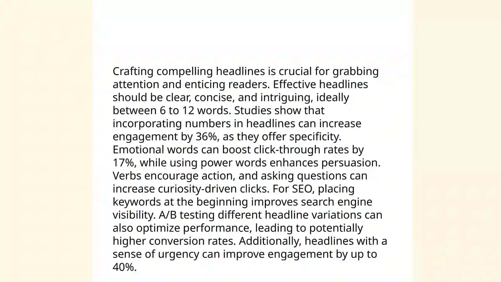 Plan: The Psychology of Persuasion in Advertising, Crafting Compelling Headlines, The Role of Storytelling in Advertisements 4