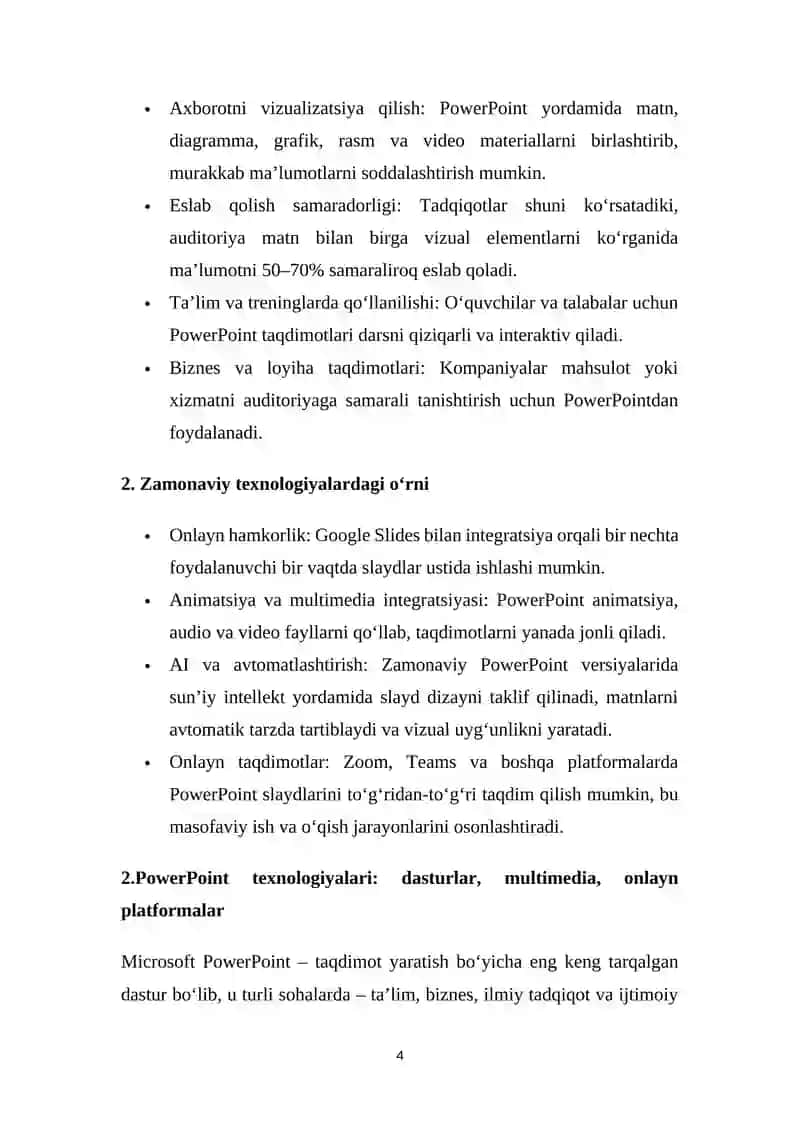 Zamonaviy taqdimotlar tayyorlash texnologiyalari 4